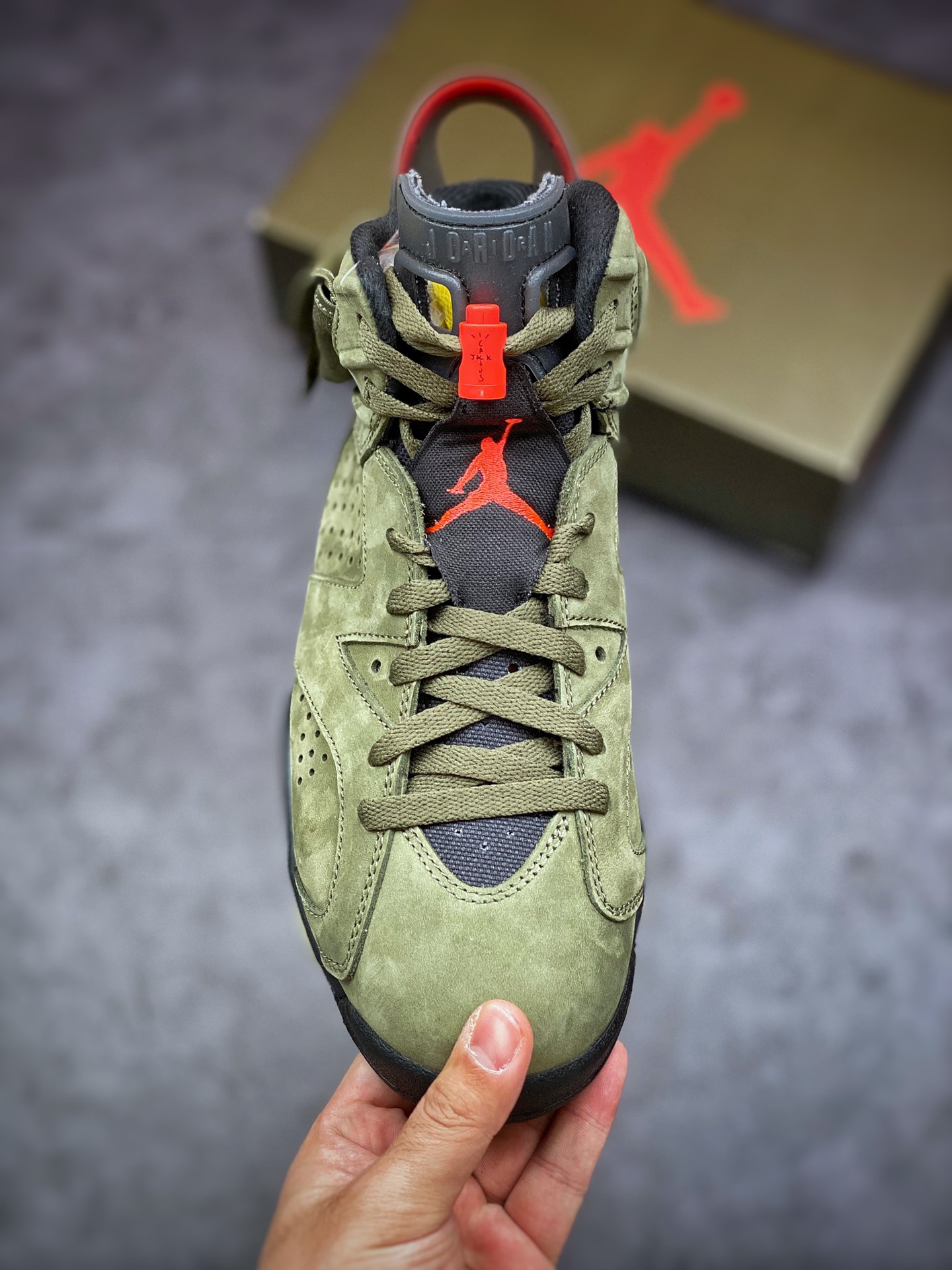 450 ＃纯原 Travis Scott x Air Jordan AJ6 3M口袋鬼脸联名军绿 CN1084-200
