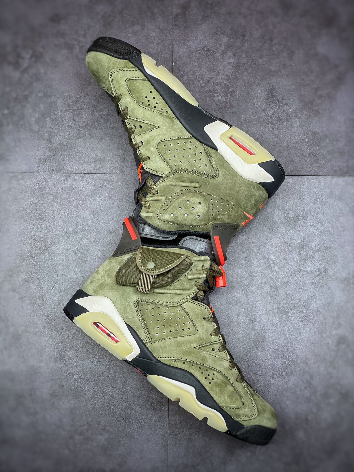 450 ＃纯原 Travis Scott x Air Jordan AJ6 3M口袋鬼脸联名军绿 CN1084-200