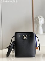 Louis Vuitton Handbags Bucket Bags Black Calfskin Cowhide Mini M68709