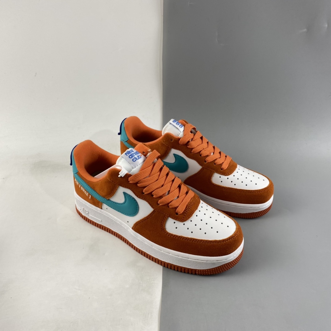 P200  NIKE Air Force 1’07 Low ”Athletic Club” 白橙色 空军一号低帮休闲板鞋 DH7568-800