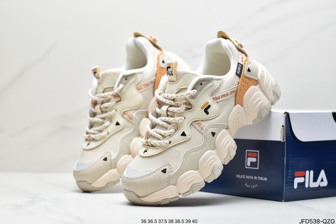 Italian sports aesthetics Fila Heritage Fluid mountain blood vessels series retro cat claw dad ins trend leisure sports jogging shoes F12W144123FTO