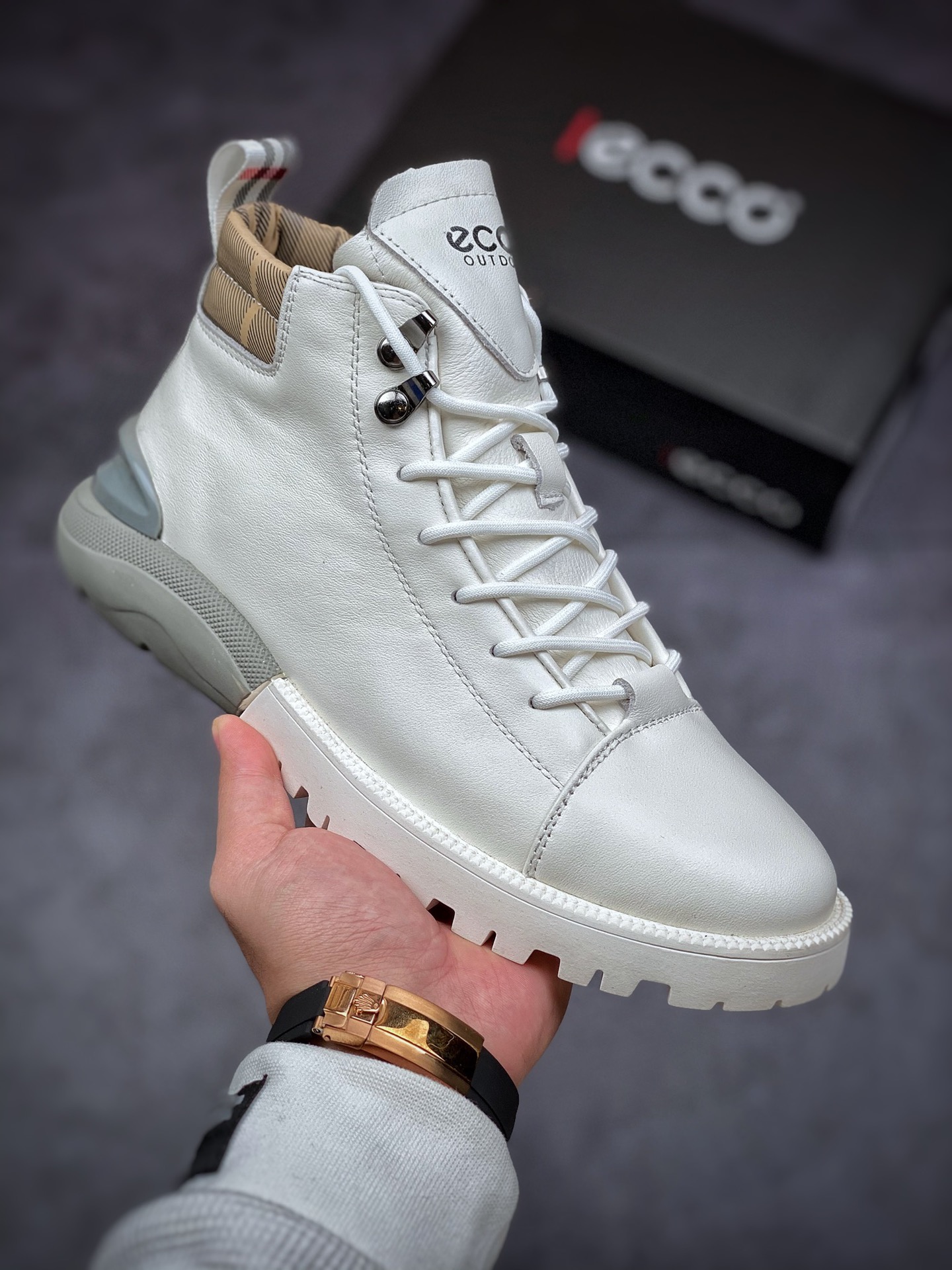 ecco love step 2021 autumn and winter new trendy casual men's high boots counters are on sale simultaneously