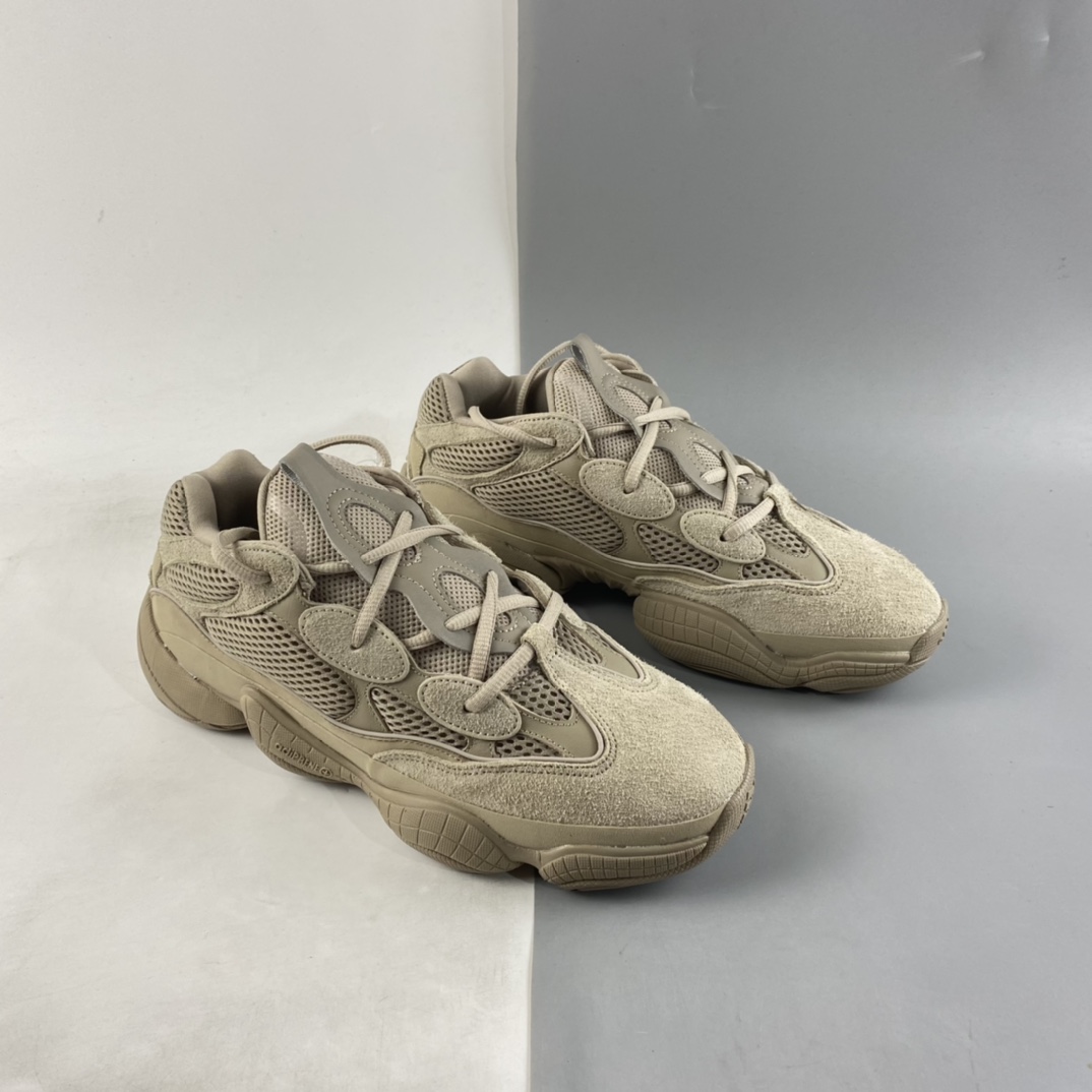 KANYE WEST x adidas Yeezy 500 ”Taupe Light” Retro Grandpa Style Thick Sole Casual Sports Jogging Shoes ”Taupe” GX3605