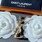 Yves Saint Laurent Jewelry Brooch Shop Designer Replica
 Yellow Brass Fashion