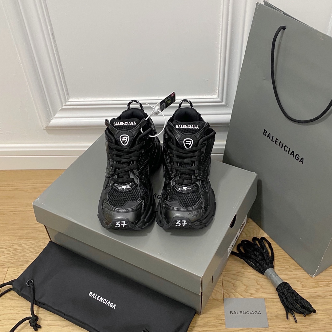 Negro BALENCIAGA · Balenciaga 2021ss nuevo Runner séptima generación 7.0 zapatillas retro desgastadas zapatos para papá…