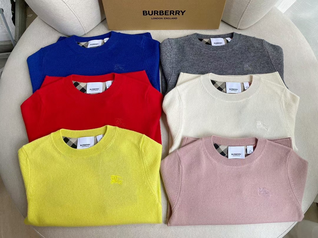 Burberry Moda
 Ropa infantil Azul Gris Rosa Rojo Blanco Amarillo Niños Cachemira