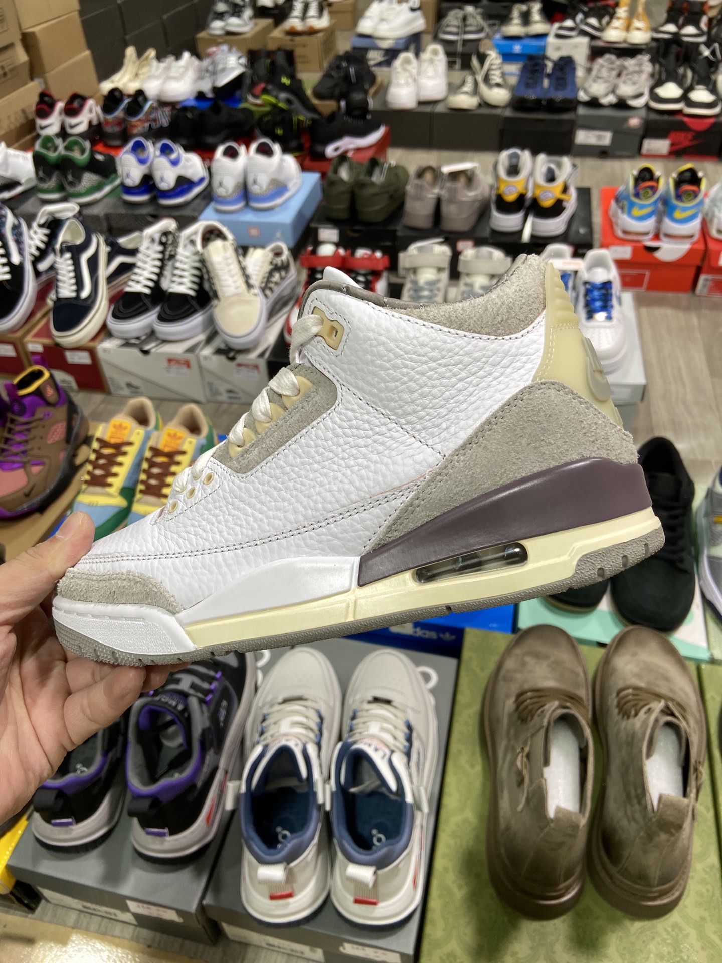 High Version Jordan A Ma Maniere x Air Jordan 3 ”Violet Ore” Beige Grey DH3434-110