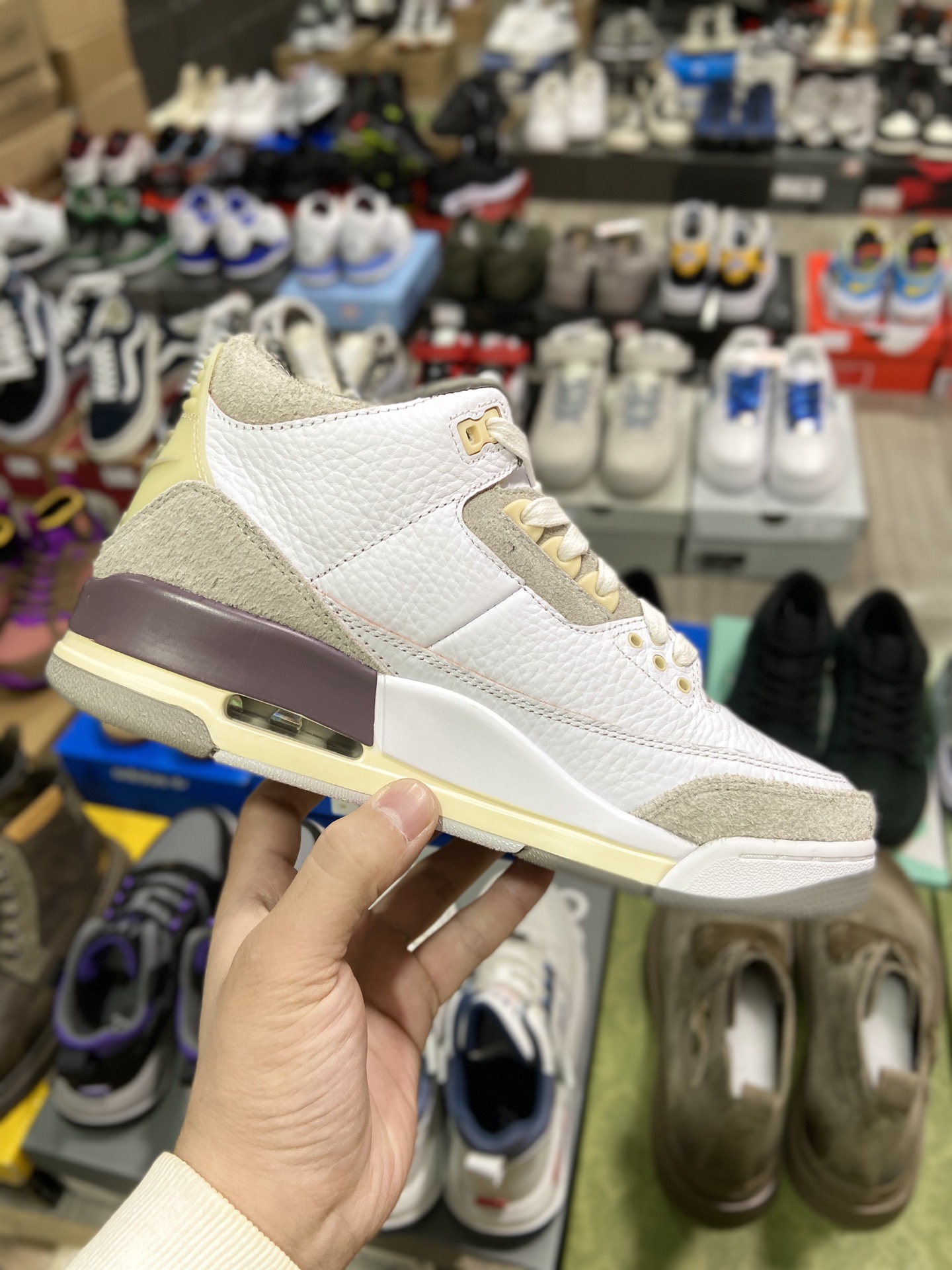 High Version Jordan A Ma Maniere x Air Jordan 3 ”Violet Ore” Beige Grey DH3434-110