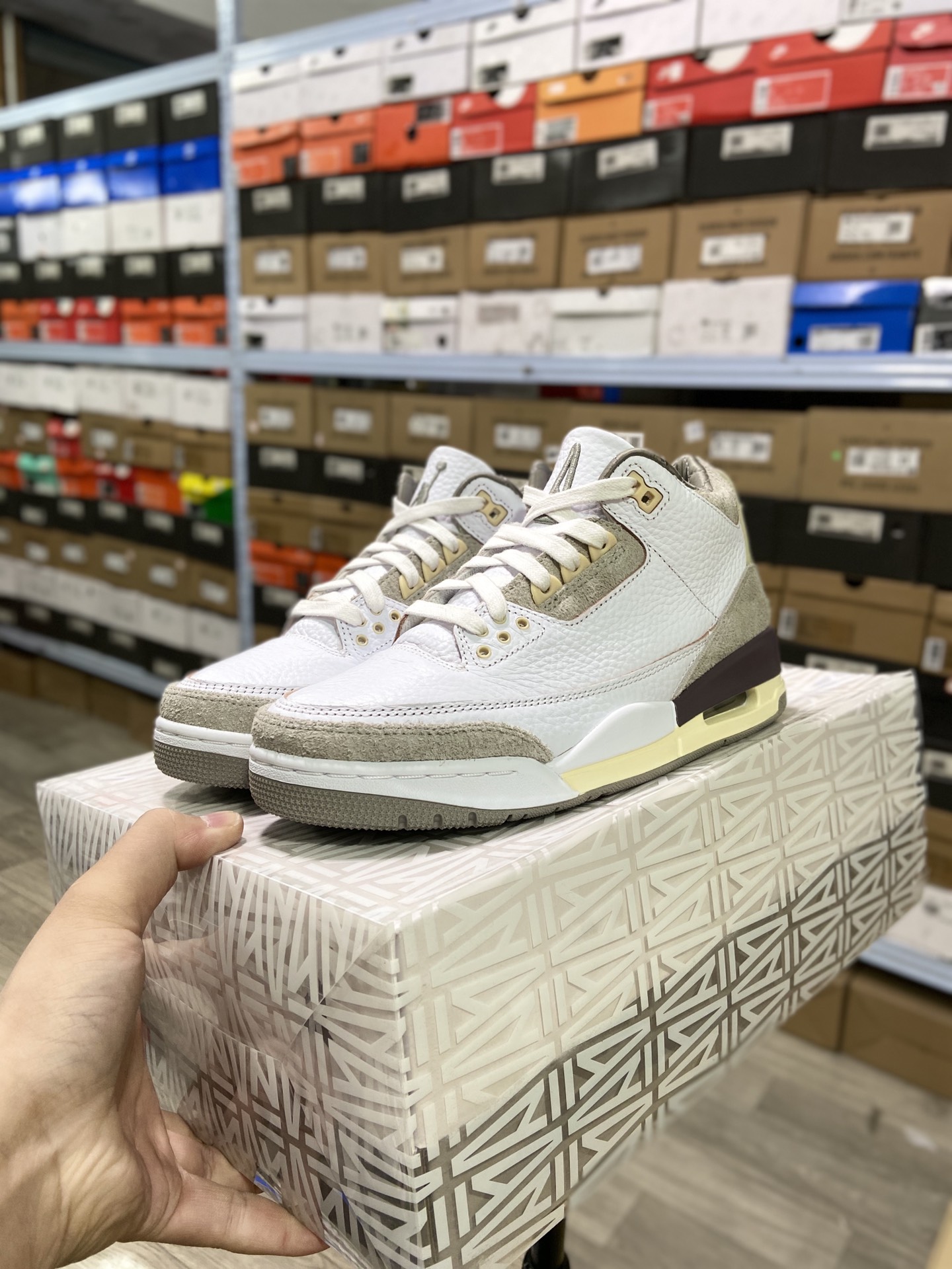 High Version Jordan A Ma Maniere x Air Jordan 3 ”Violet Ore” Beige Grey DH3434-110