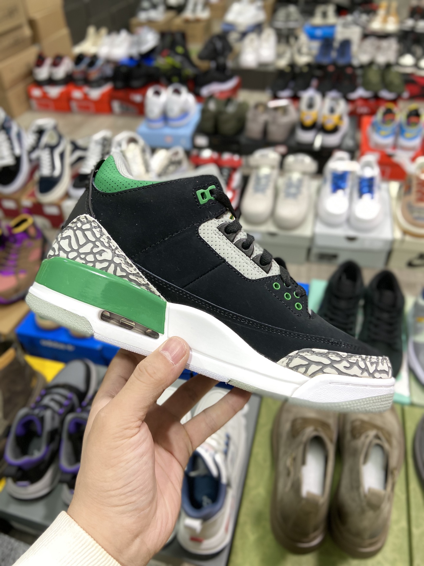480高版本 乔丹Air Jordan 3 Retro Racer Blue 黑绿，松绿色，水泥灰和白色配色 CT8532-030