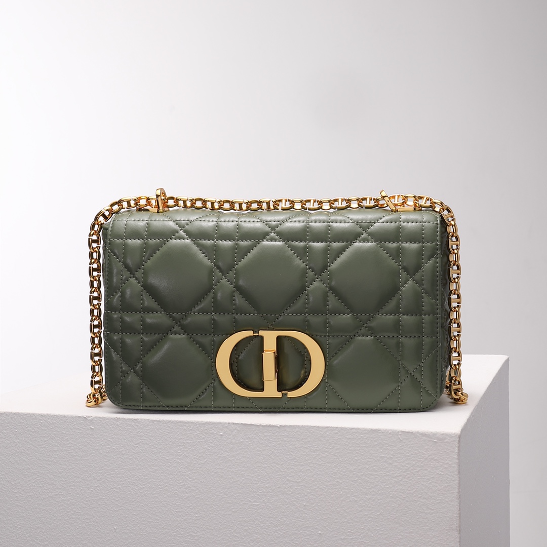 Knockoff Highest Quality
 Dior Caro Bags Handbags Green Embroidery Cowhide Chains