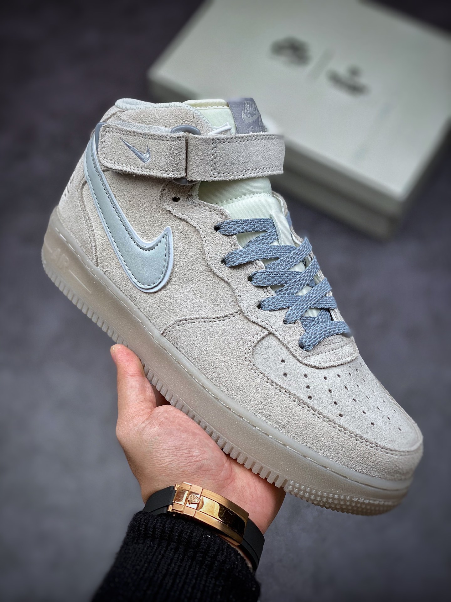 260 Nike Air Force 1 Mid 07 冠军联名 灰色 3M反光版 GB0902-112