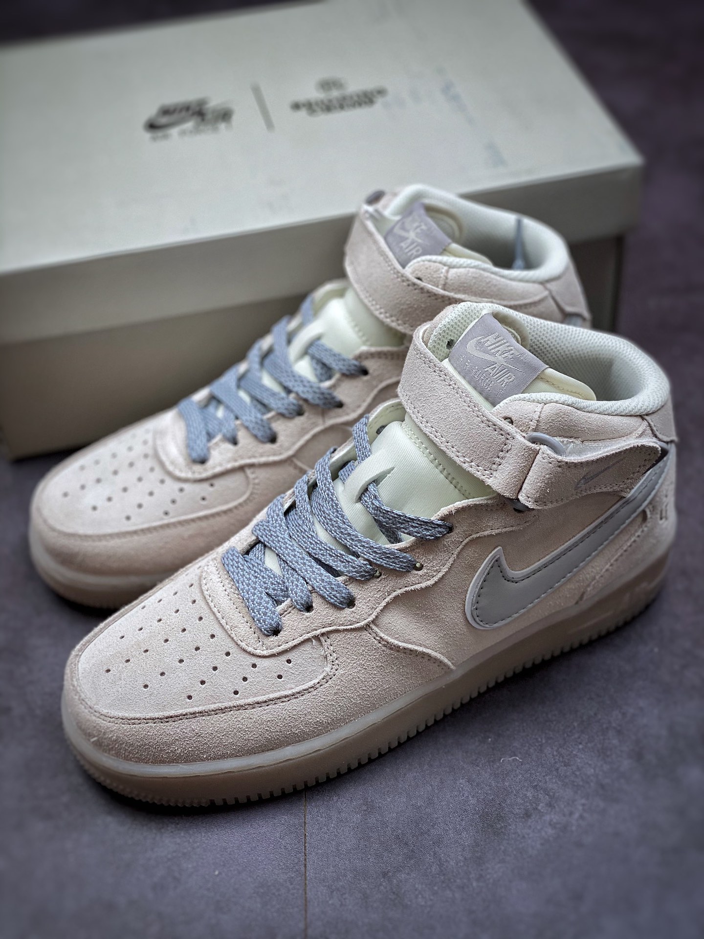 260 Nike Air Force 1 Mid 07 冠军联名 灰色 3M反光版 GB0902-112