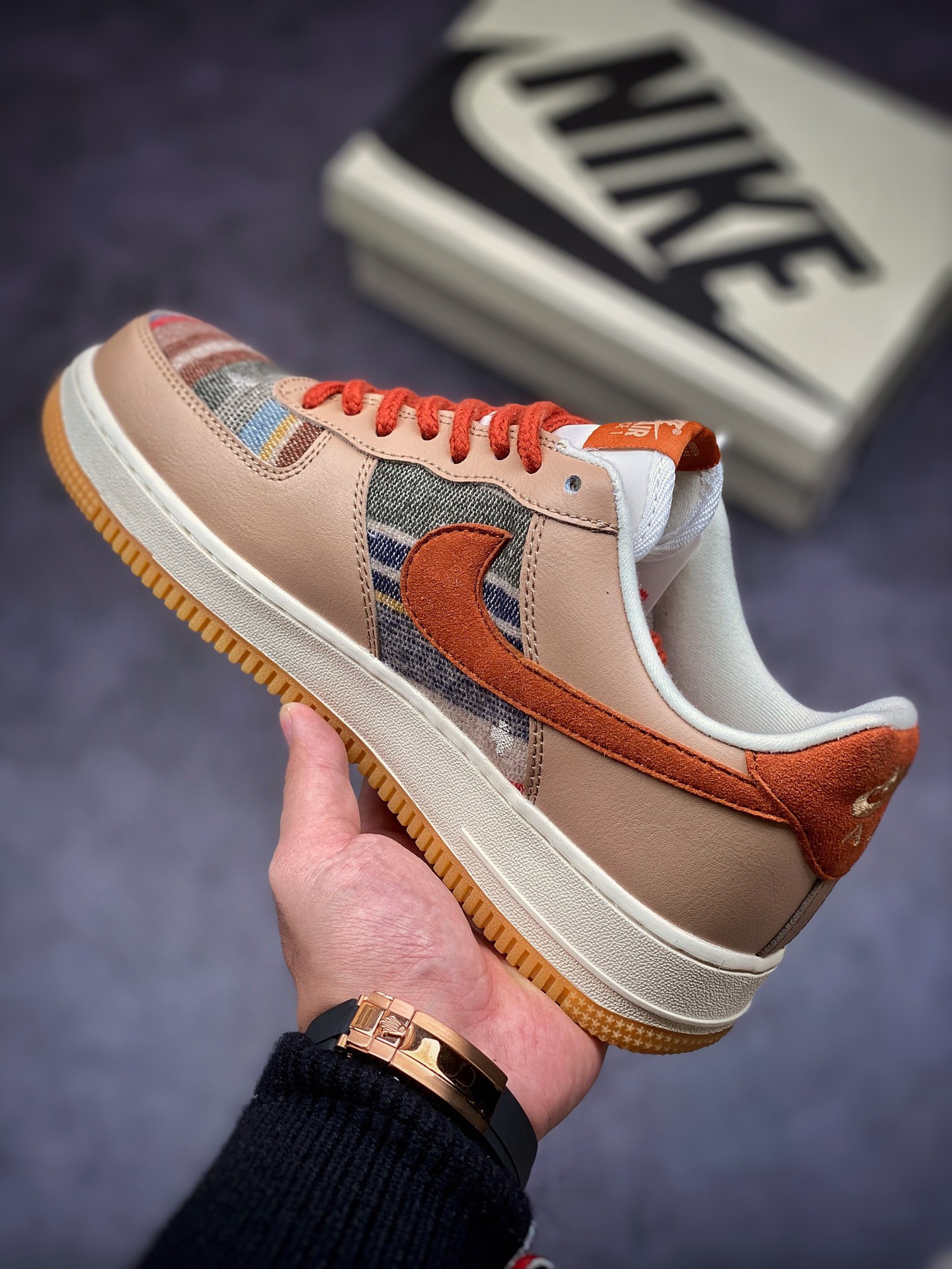 240 Nike Air Force 1 Low 07 卡其橙 彩虹 生胶底CW2288-686