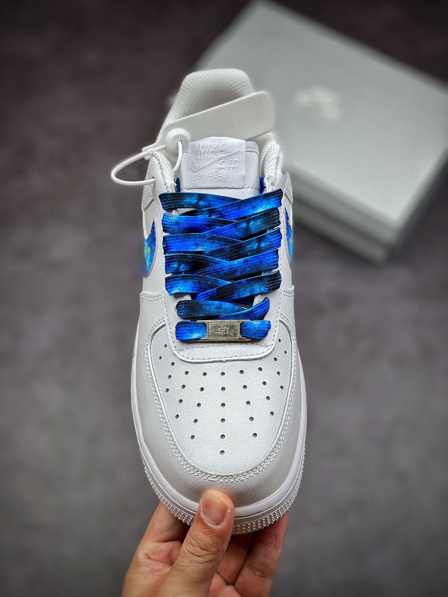 200 Nike Air Force 1 Low 07 皮革白蓝水彩夜景涂鸦 314192-117
