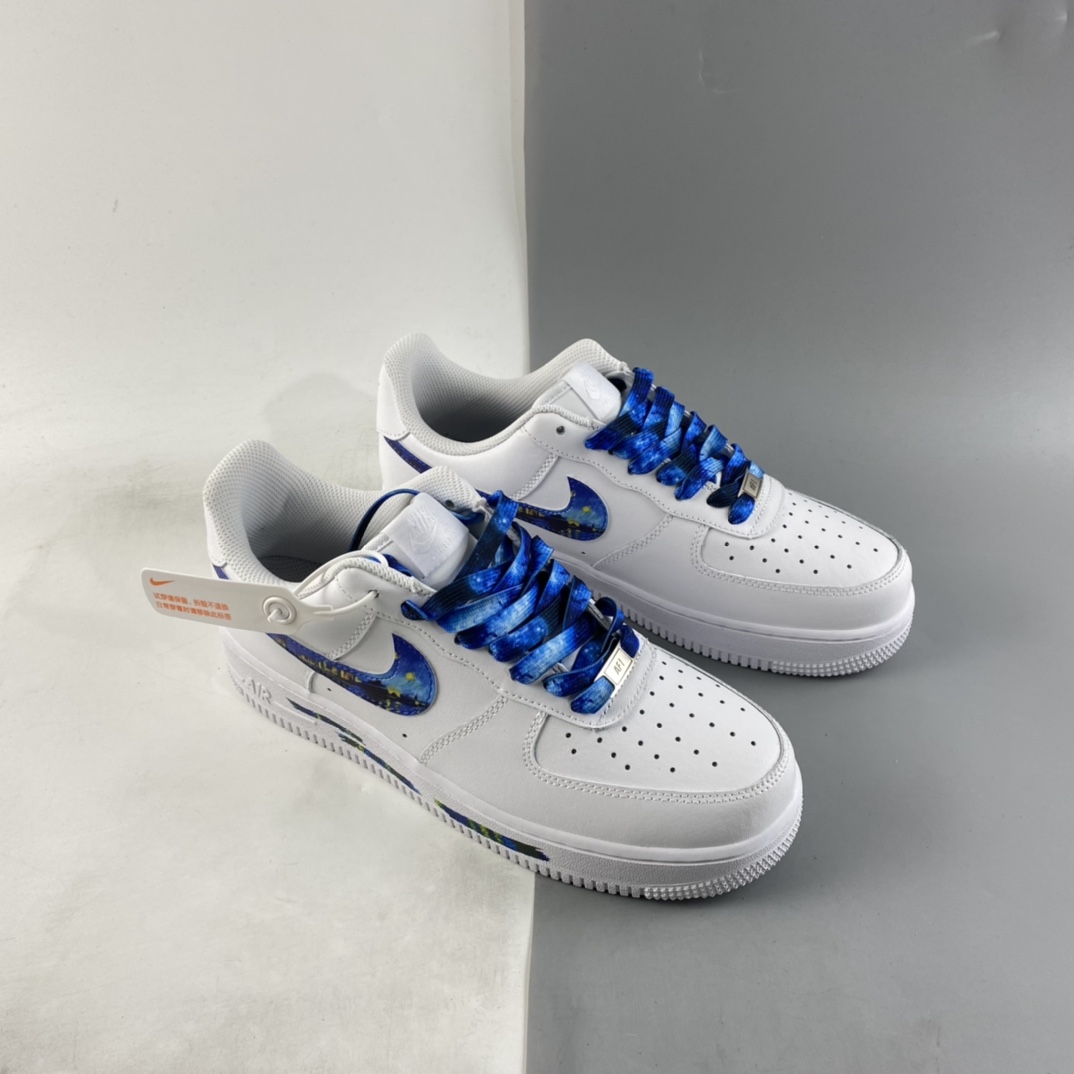 NIKE Air Force 1'07 Lx Painted Graffiti Air Force One White and Blue Low-Top Sneakers 314192-117-Top High Quatity Cheap Sneakers Fashion Clothing Clothes Bags handbags Shoes of all Brand wholesale With The best Quality And Beautiful Price from China Factory Chinese suppliers wholesaler seller NIKE Air Force 1'07 Lx Painted Graffiti Air Force One White and Blue Low-Top Sneakers 314192-117