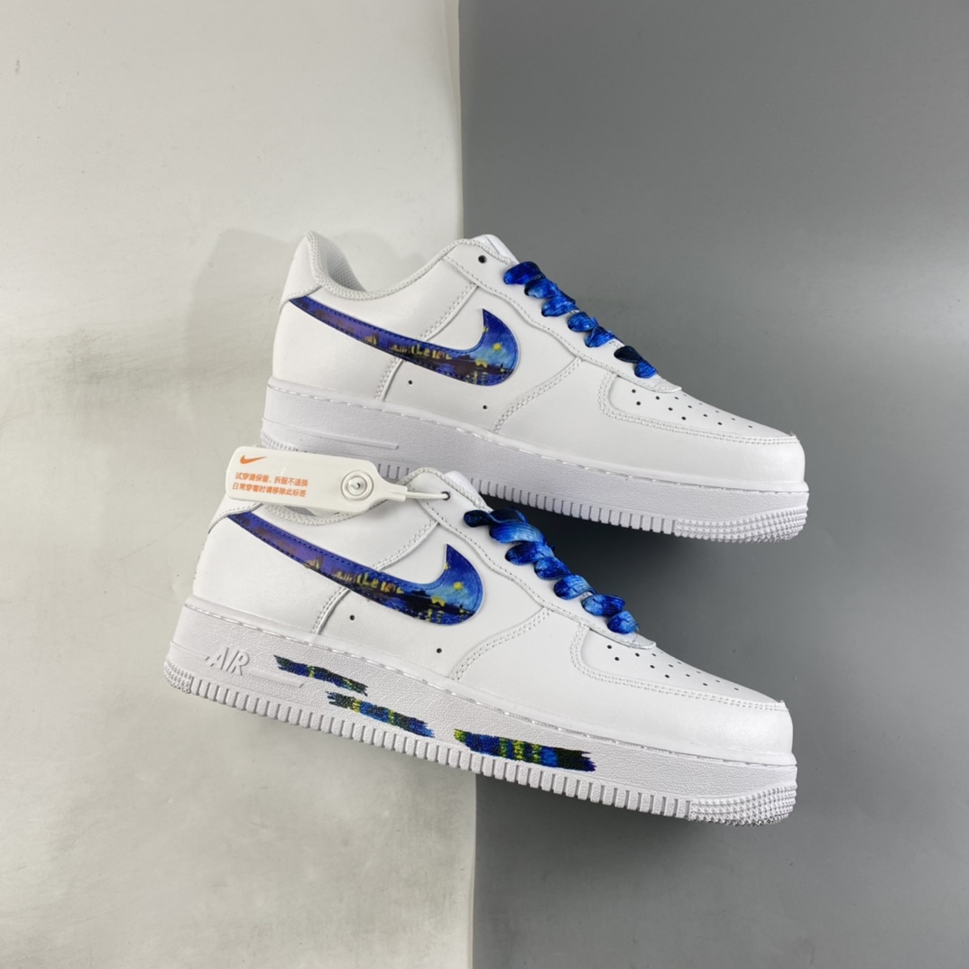 NIKE Air Force 1'07 Lx Painted Graffiti Air Force One White and Blue Low-Top Sneakers 314192-117-Top High Quatity Cheap Sneakers Fashion Clothing Clothes Bags handbags Shoes of all Brand wholesale With The best Quality And Beautiful Price from China Factory Chinese suppliers wholesaler seller NIKE Air Force 1'07 Lx Painted Graffiti Air Force One White and Blue Low-Top Sneakers 314192-117