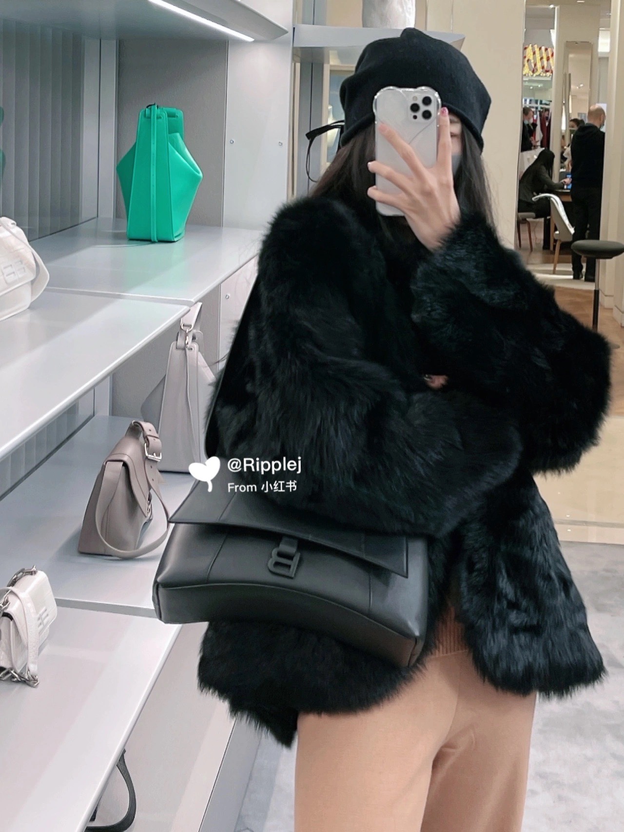 Balenciaga Downtown 29CM BAG 671353黑色/黑扣