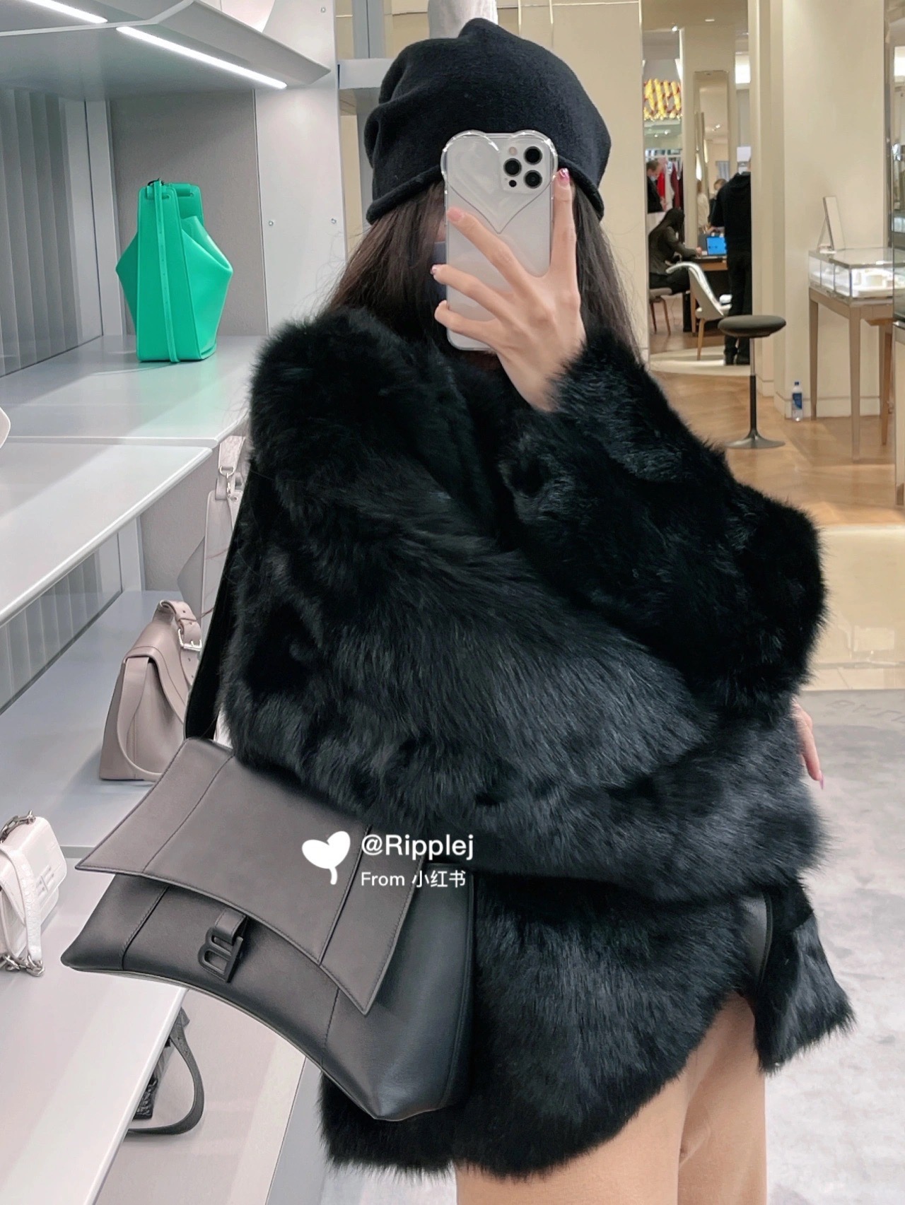 Balenciaga Downtown 29CM BAG 671353黑色/黑扣