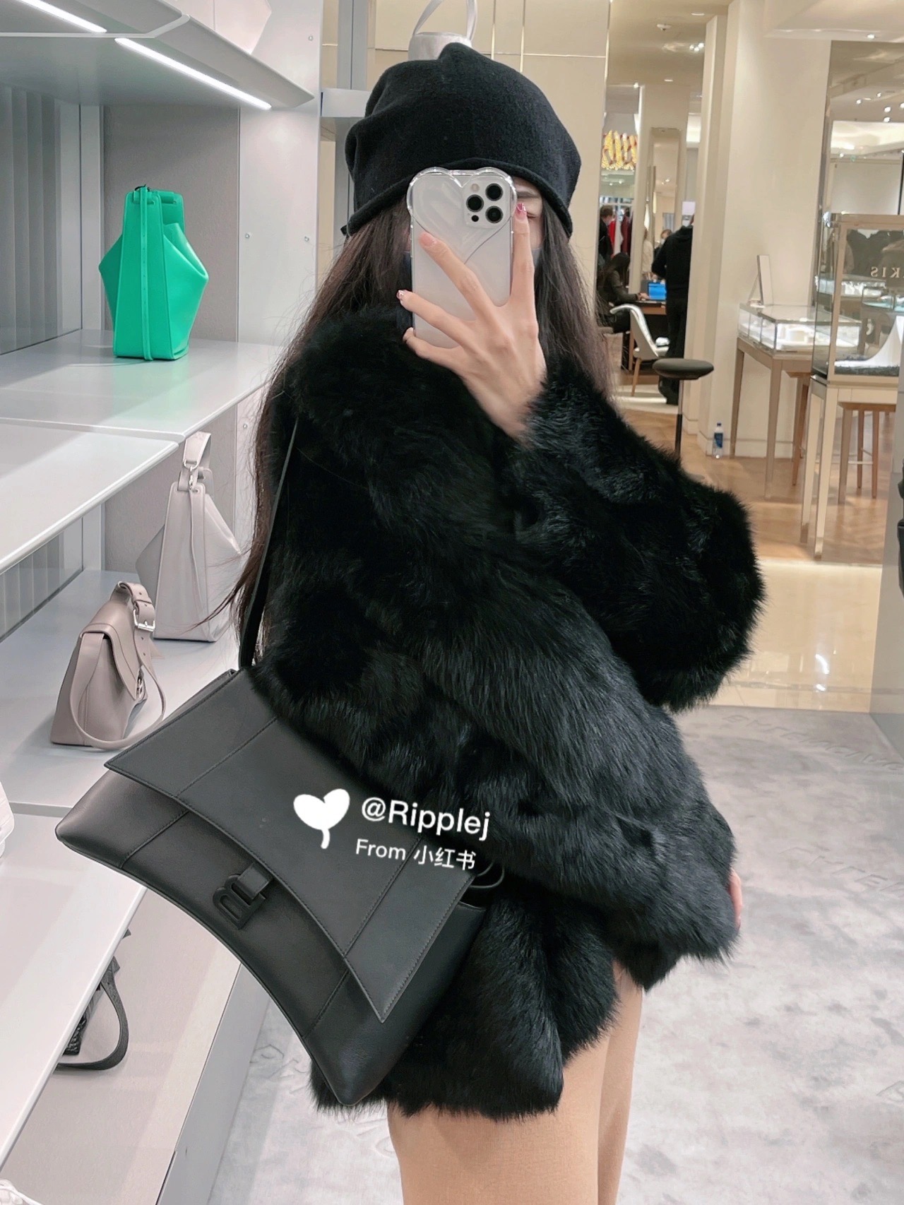 Balenciaga Downtown 29CM BAG 671353黑色/黑扣