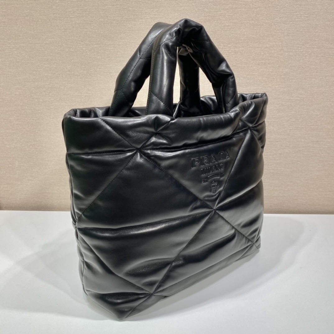 PRADA普拉达纯手工菱格新款托特包1BG411