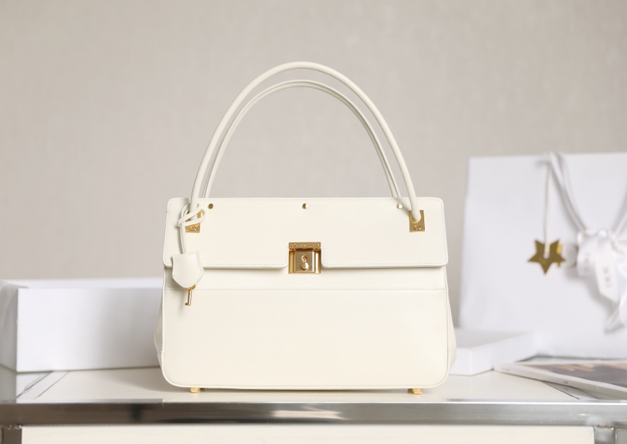 Dior Bags Handbags Gold White Vintage Cowhide Fall/Winter Collection