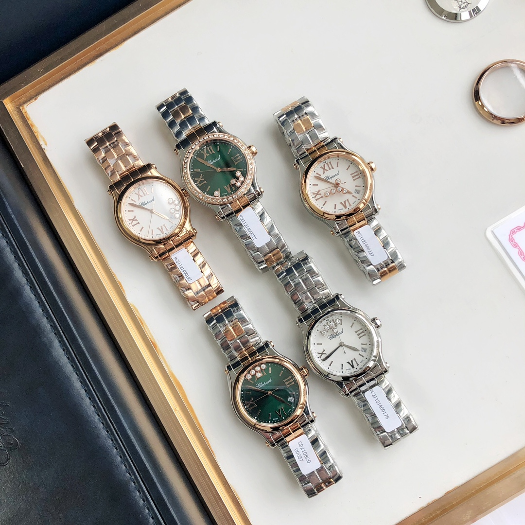 Chopard talla 36, ​​diamante auténtico, engaste de oro auténtico