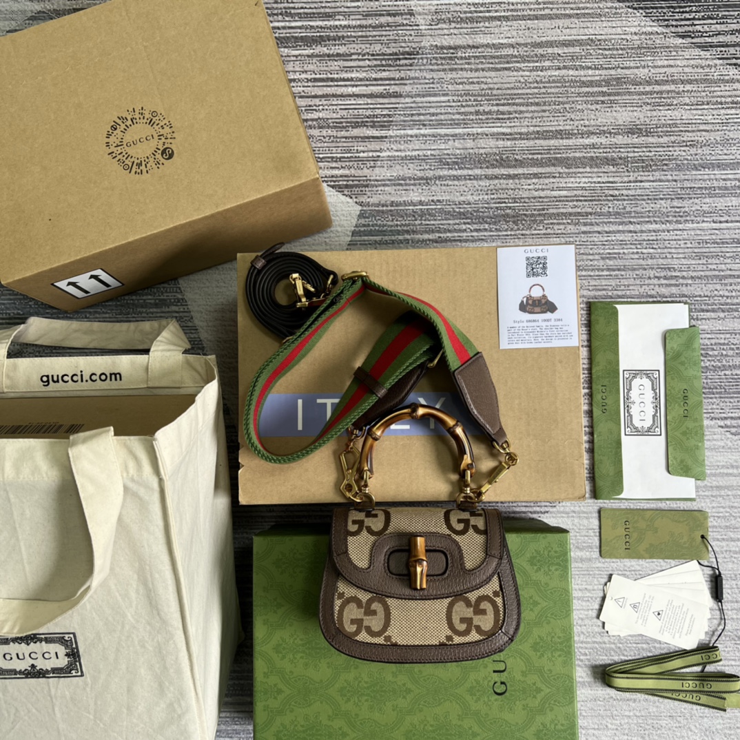 GUCCI Bamboo backpack double straps mini