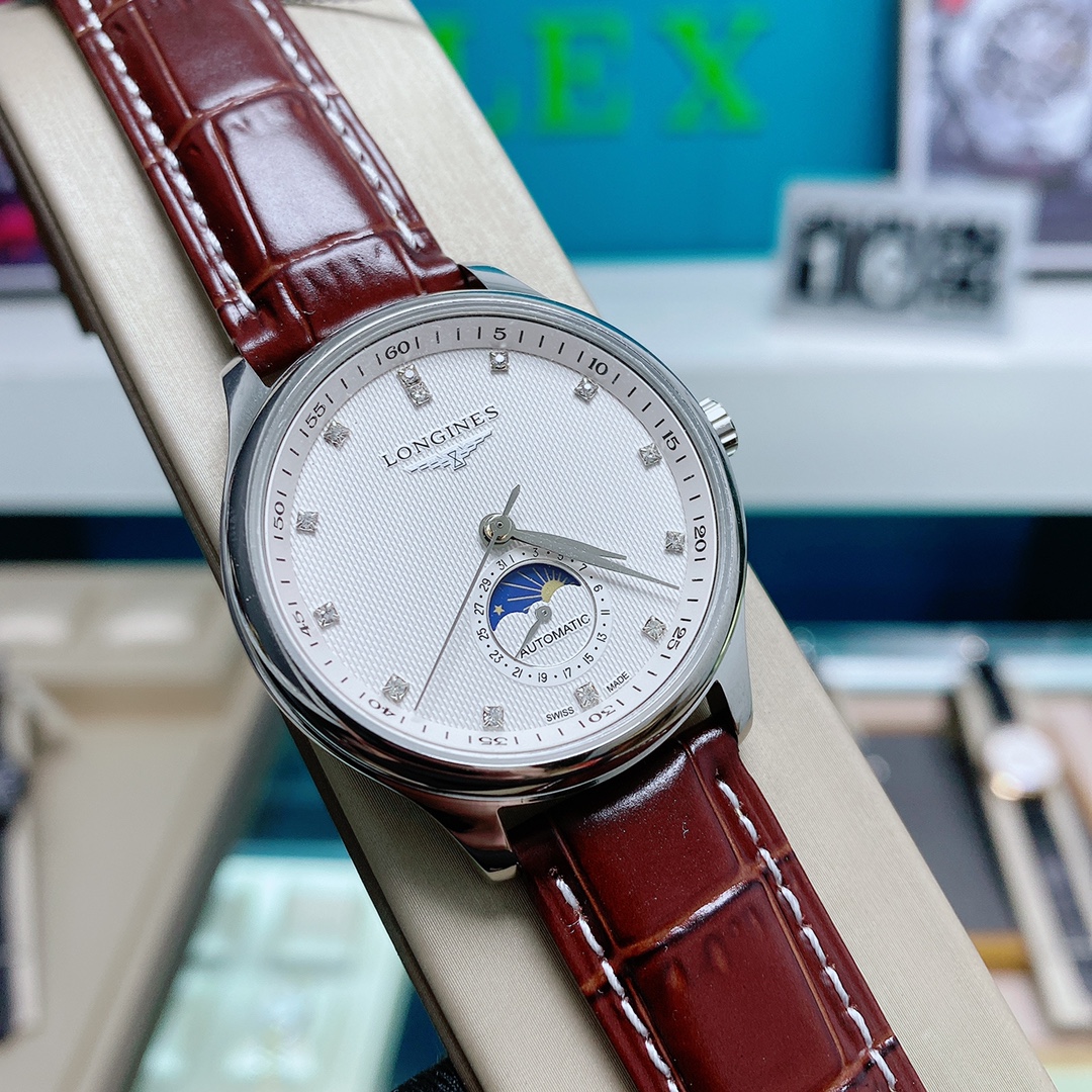 K5  浪琴  Longines 精品男士腕表经典大三针设计，尊贵大气，绅士风范，卓越品质，热卖全城采用进口日本精工全自动机械机芯零返修顶级316精钢表壳表带矿物质超强镜面尺寸39*12mmDFS精品