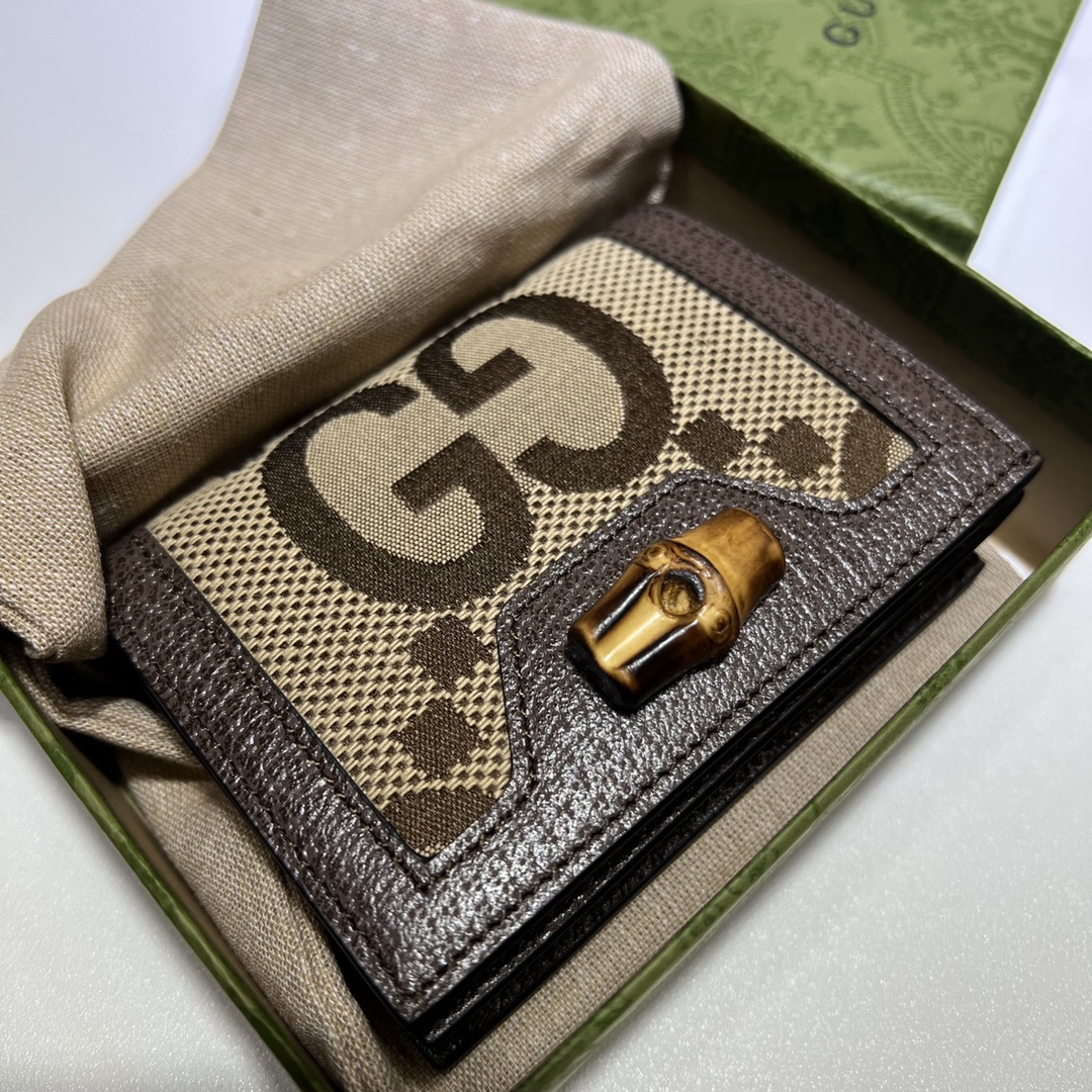 GUCCI古驰饰超级双G图案Gucci Diana竹节卡片夹658244