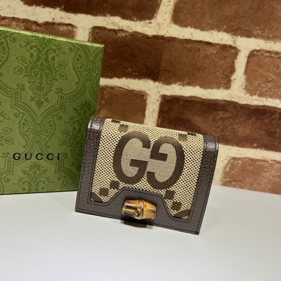 GUCCI古驰饰超级双G图案Gucci Diana竹节卡片夹658244