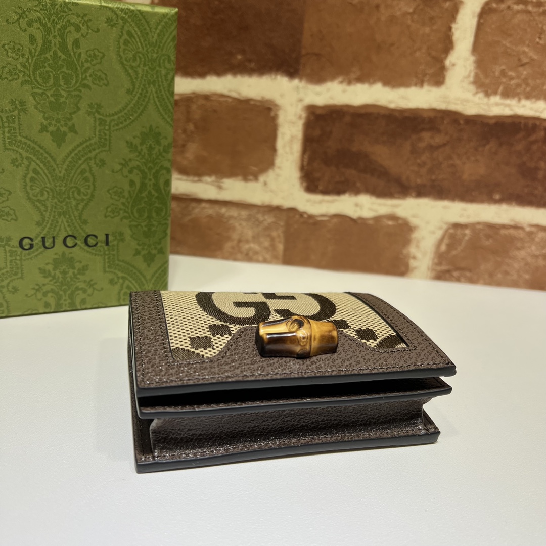 GUCCI古驰饰超级双G图案Gucci Diana竹节卡片夹658244