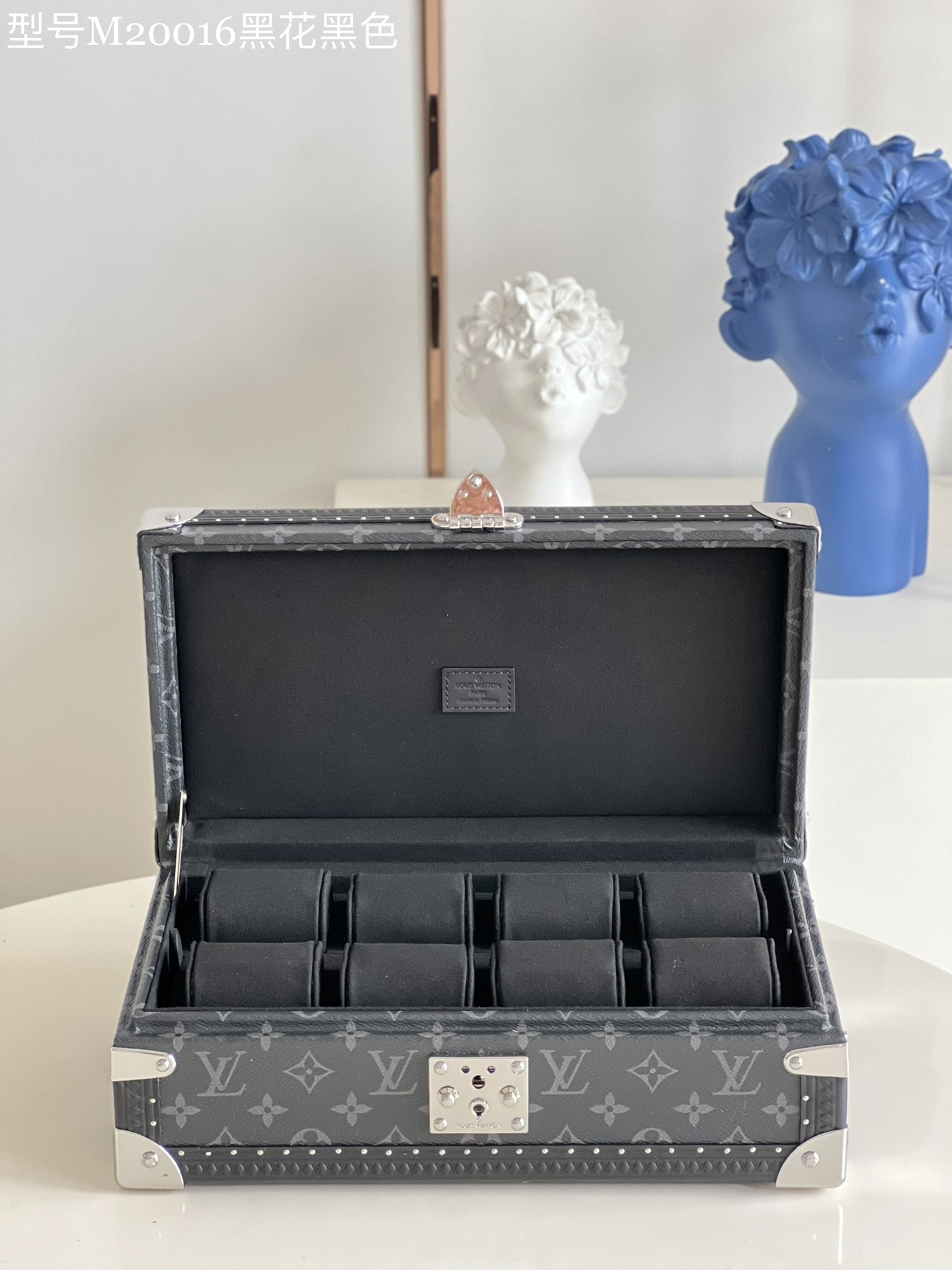 Louis Vuitton Watch Box Buy First Copy Replica
 Black Monogram Canvas M20016