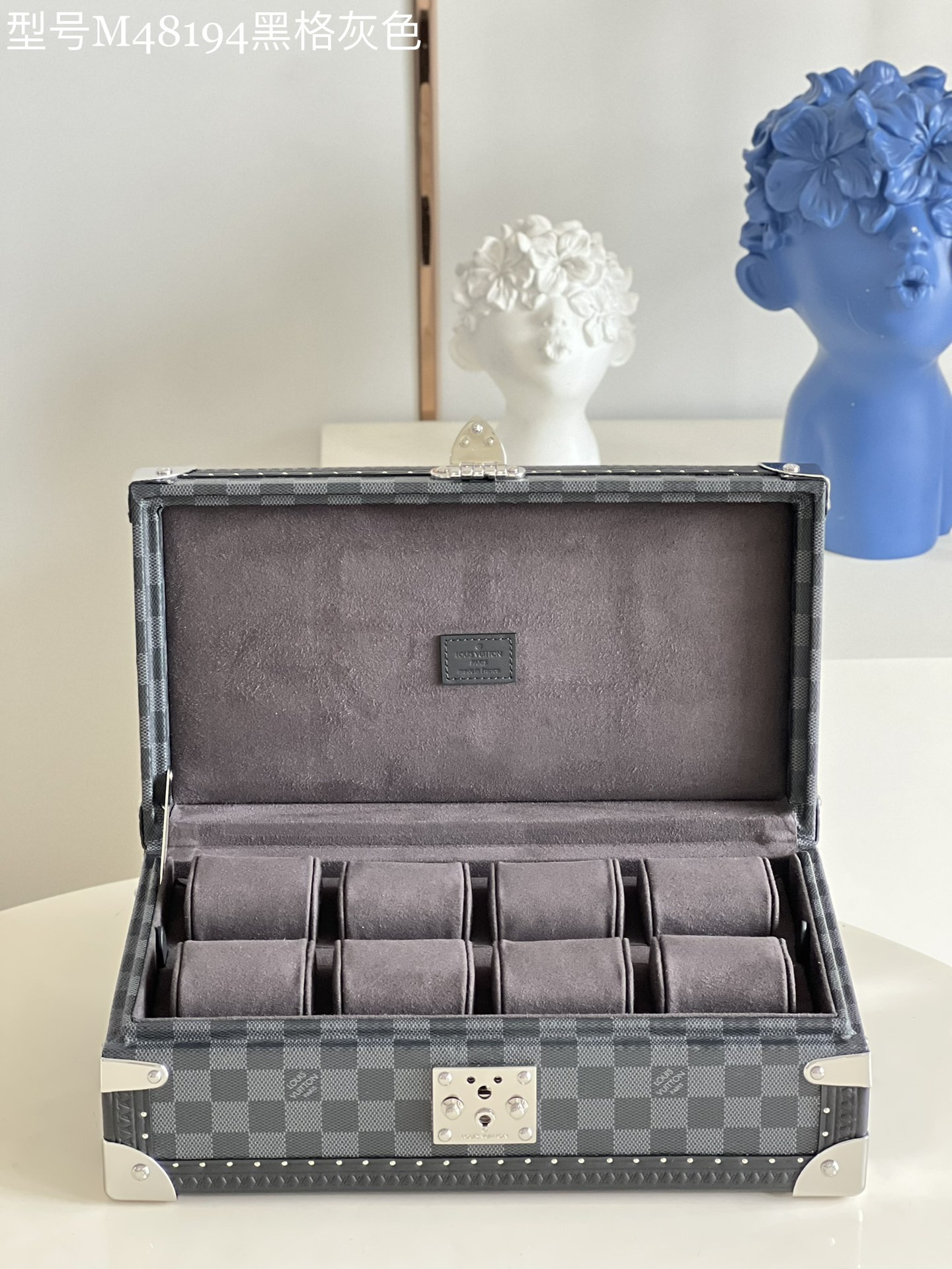 Louis Vuitton Watch Box Buy High Quality Cheap Hot Replica
 Black Grid Grey Monogram Canvas M48194