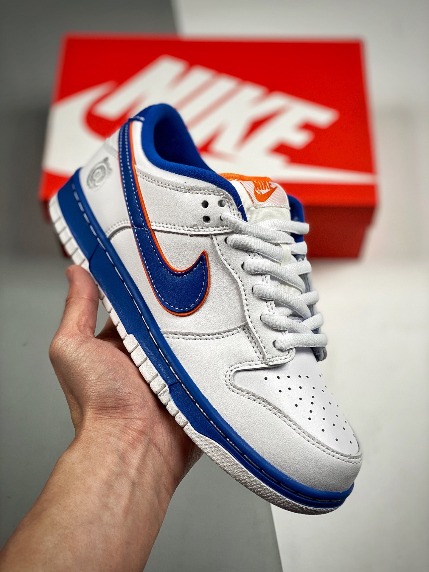 Nike Dunk Low blanco y azul, material de capa superior original, molde exclusivo procesado por destilación, para una me…