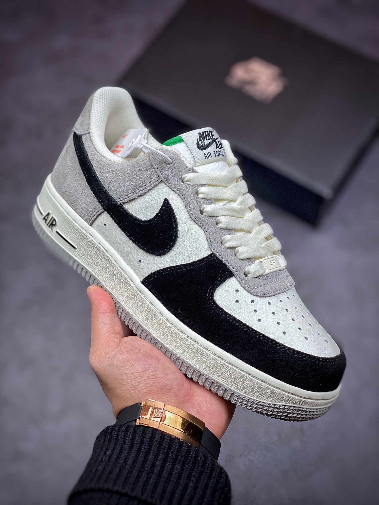 Nike Air Force 1 Low 07 Black Grey Chlorophyll DQ2396-026