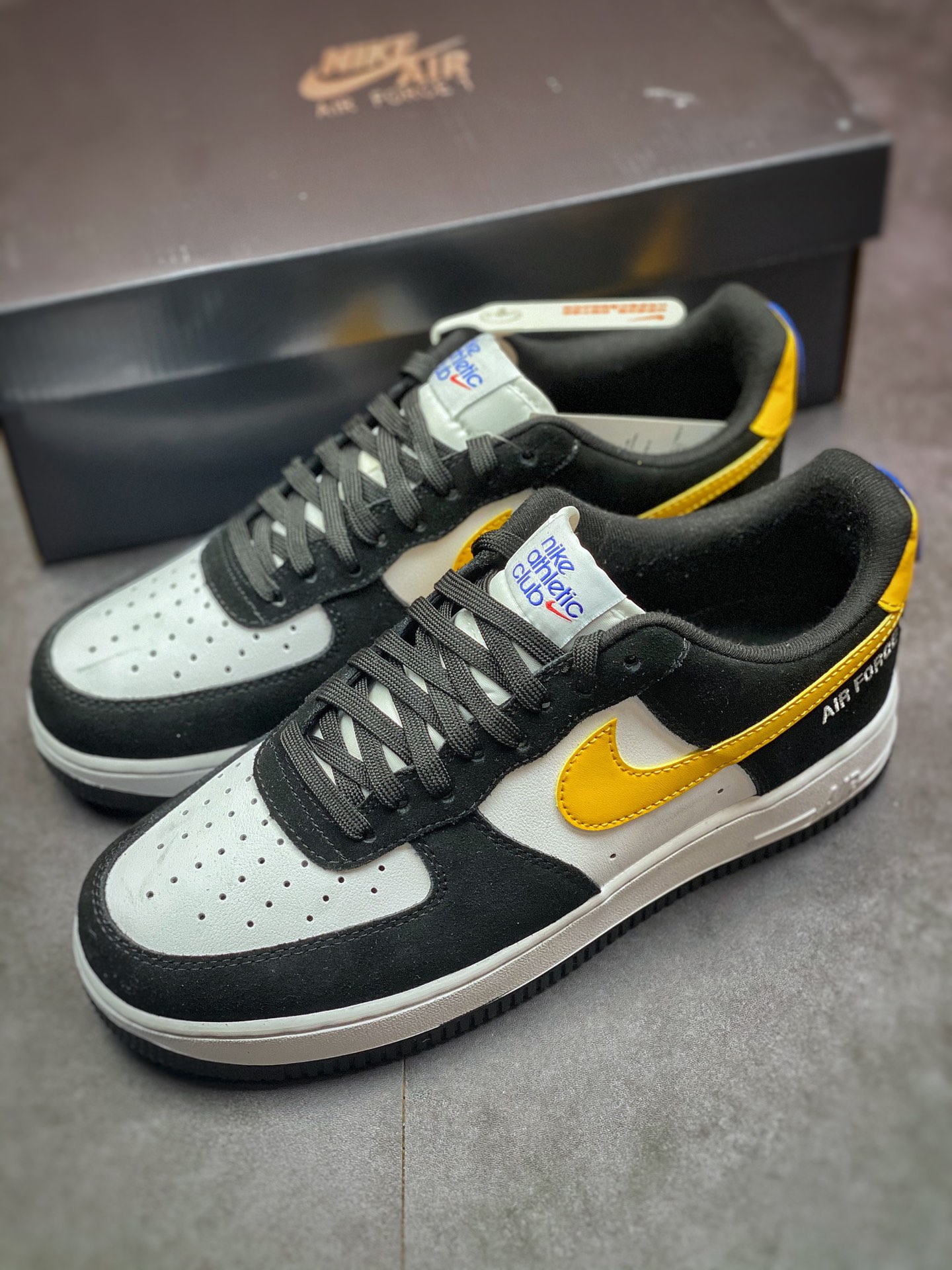 Nike Air Force 1 Low 07 Black and Yellow Hook DH7568-002