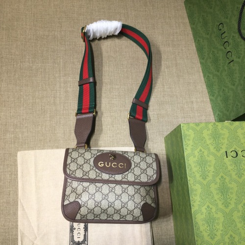 Gucci Messenger Bag in GG Supreme Canvas with Web Stripe Strap 1 Gucci Messenger Bag in GG Supreme Canvas with Web Stripe Strap