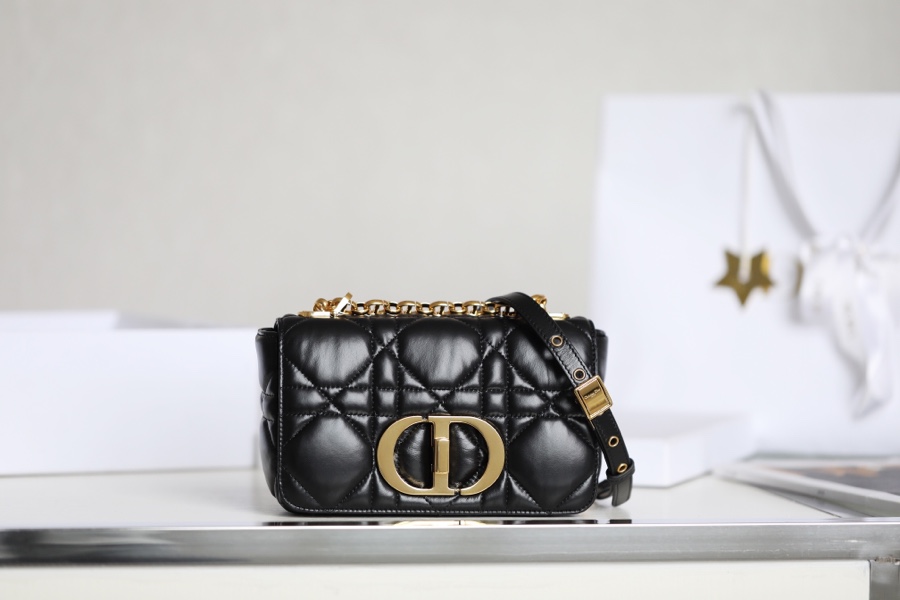 Dior Caro Bags Handbags Wholesale Designer Shop
 Black Embroidery Gold Hardware Cowhide Chains