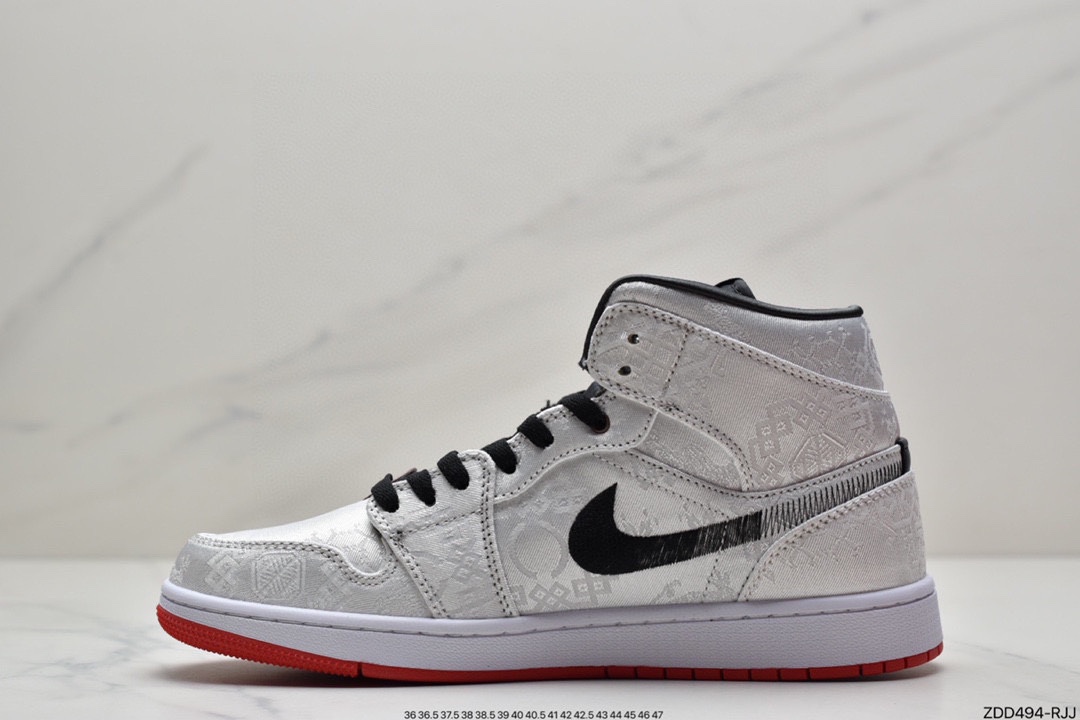 230 CLOT x Air Jordan 1 Mid ”Fearless” 重磅联名白丝绸CU2804-100