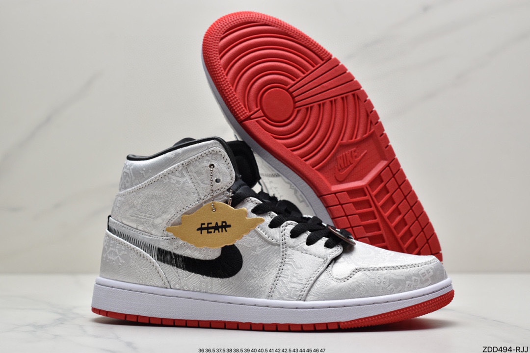 230 CLOT x Air Jordan 1 Mid ”Fearless” 重磅联名白丝绸CU2804-100