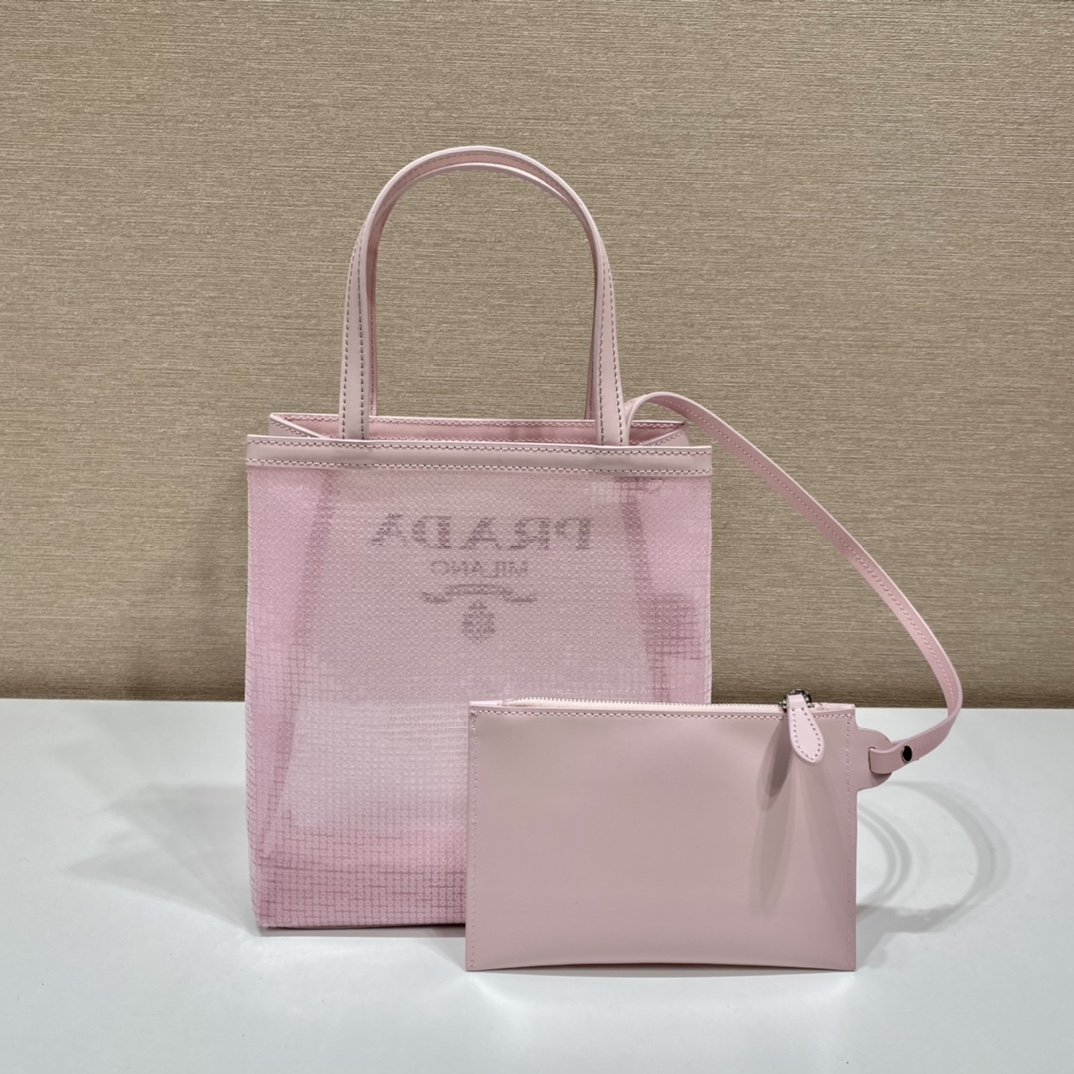 PRADA普拉达印花刻字徽标亮片tote托特包1BG417