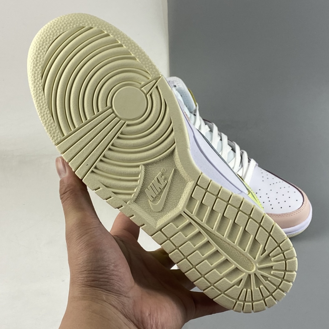 P280 NIKE SB Dunk High ”Cashmere” 白粉黄彩色拼接板鞋 DD1869-108