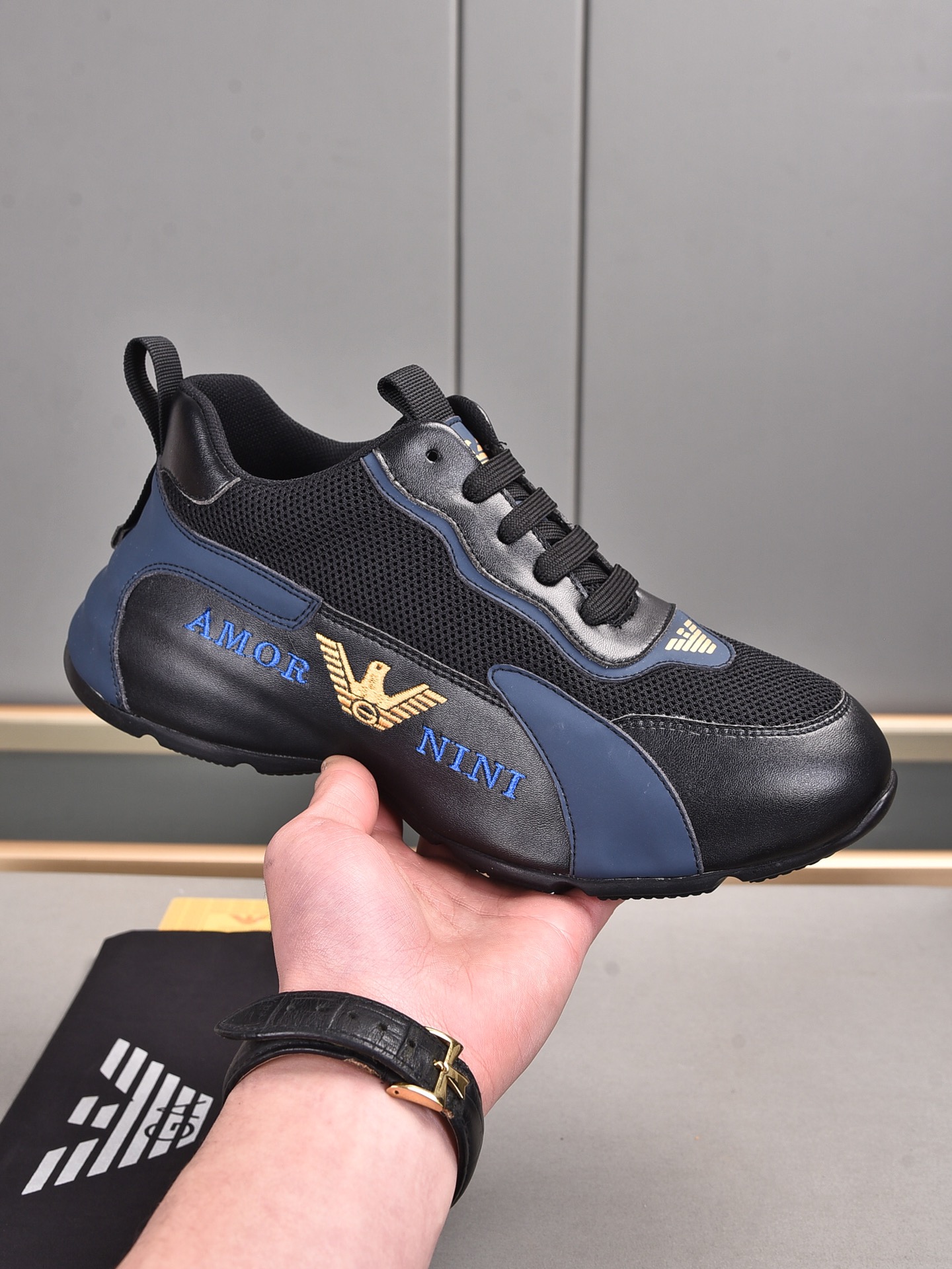 PP270 Armani moda modelos explosivos versátil y guapo superior importados de alta calidad de cuero d