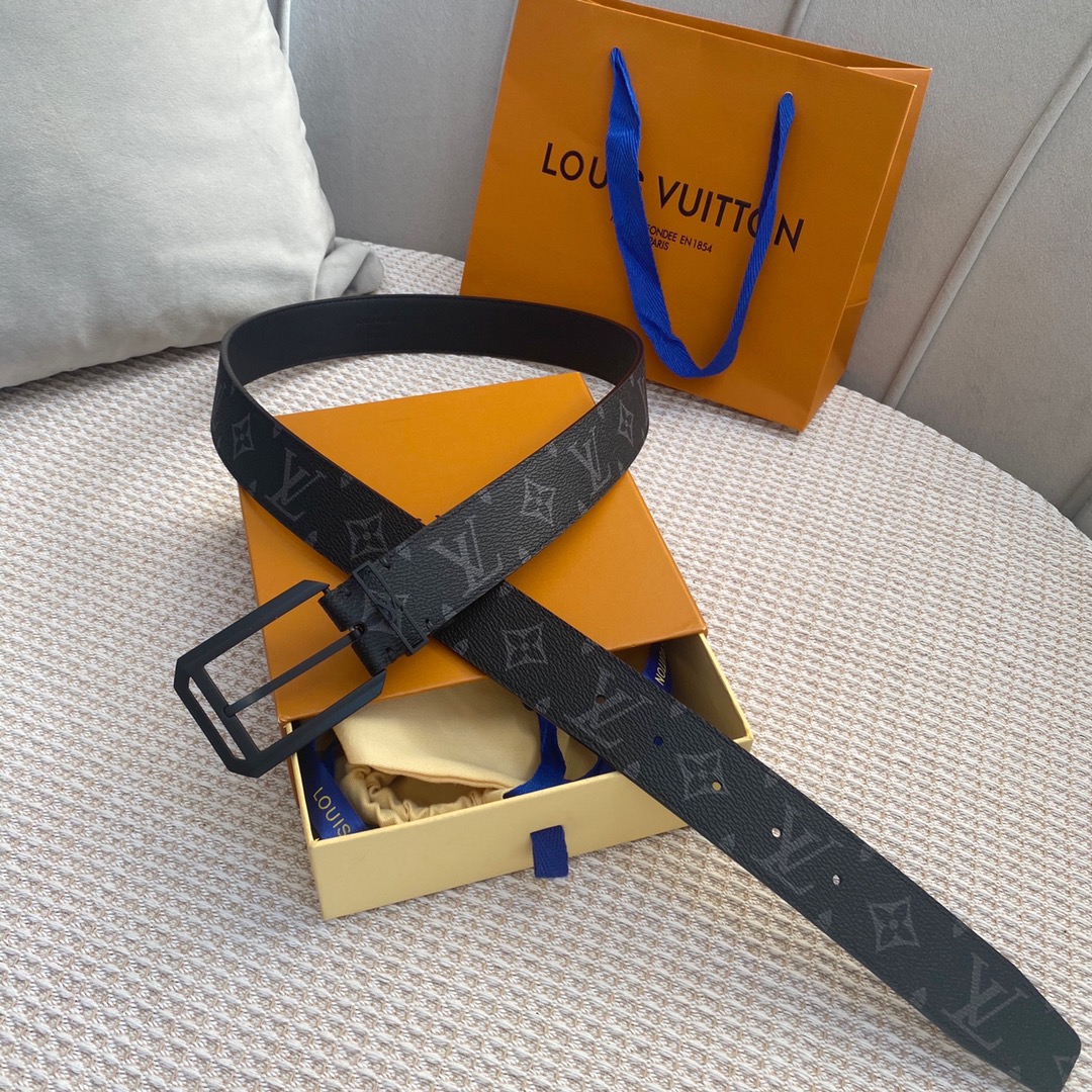 Louis Vuitton AAAAA+
 Belts Men Calfskin Canvas Cowhide