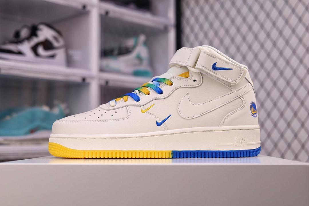 I0 Nk Air Force Mid 1’07 米兰黄 金洲勇士城市限定原楦头原纸板 打造纯正空军版型专注外贸渠道 全掌内置蜂窝气垫 原盒配件 原厂中底钢印、拉帮完美 官方