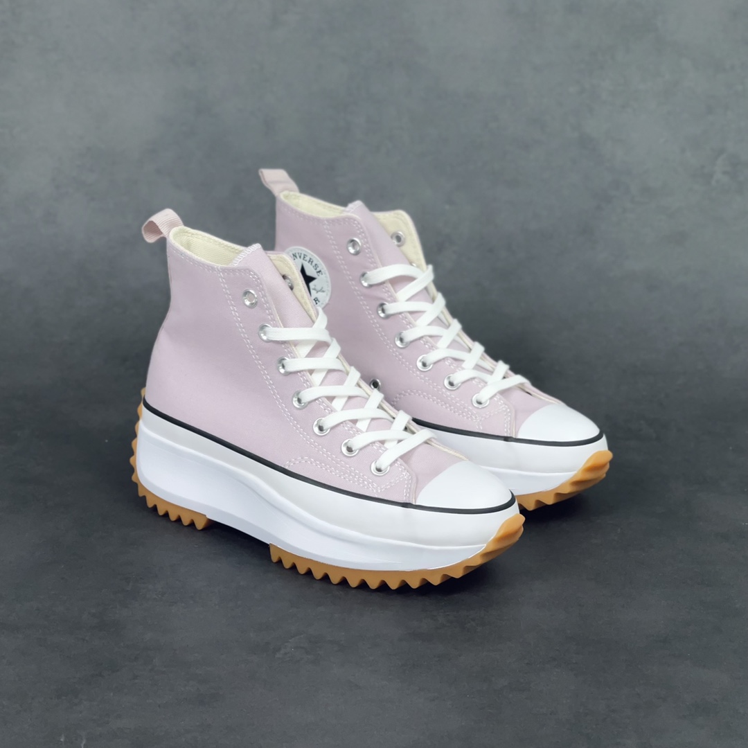 F5 Converse Run Star Hike 淡粉匡威增高厚底松糕鞋 硫化双重工艺改良版型