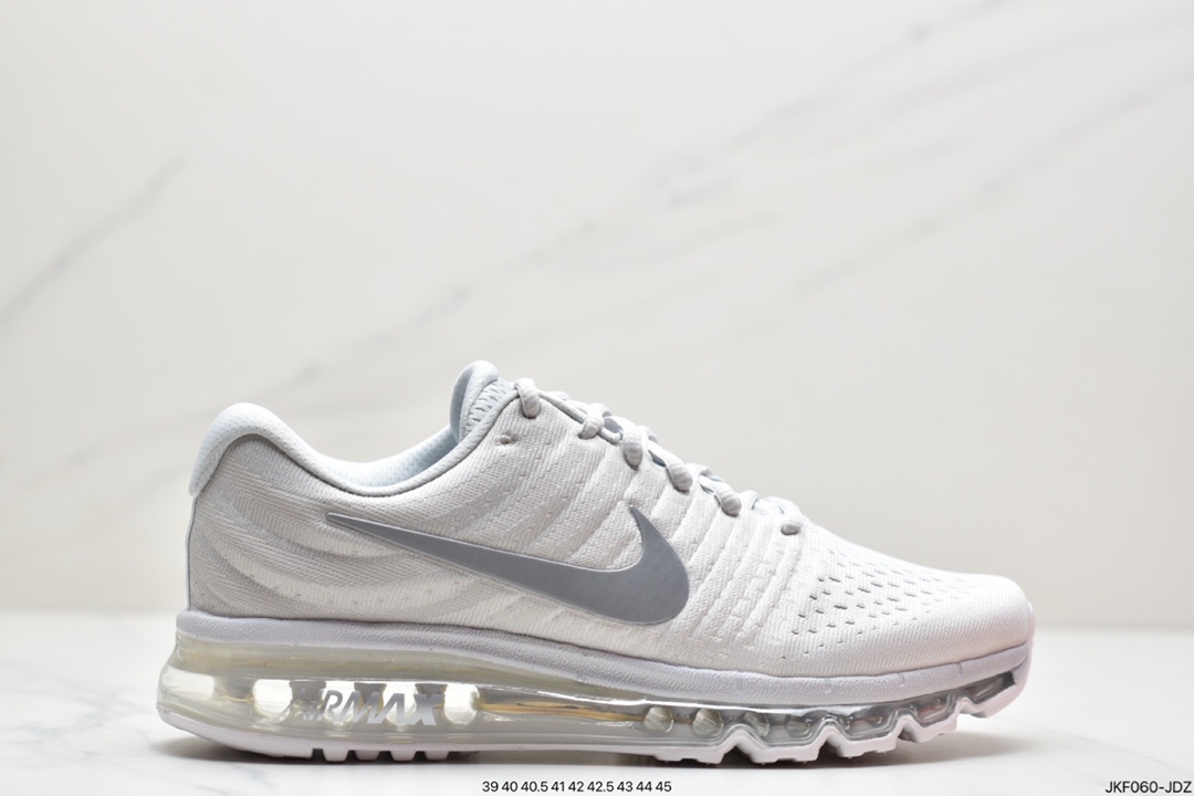 Nike Air Max 2017 Mesh Full Palm Air Cushion Casual Sports Jogging Shoes Grey White 849559-009