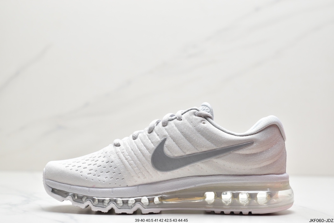 Nike Air Max 2017 Mesh Full Palm Air Cushion Casual Sports Jogging Shoes Grey White 849559-009