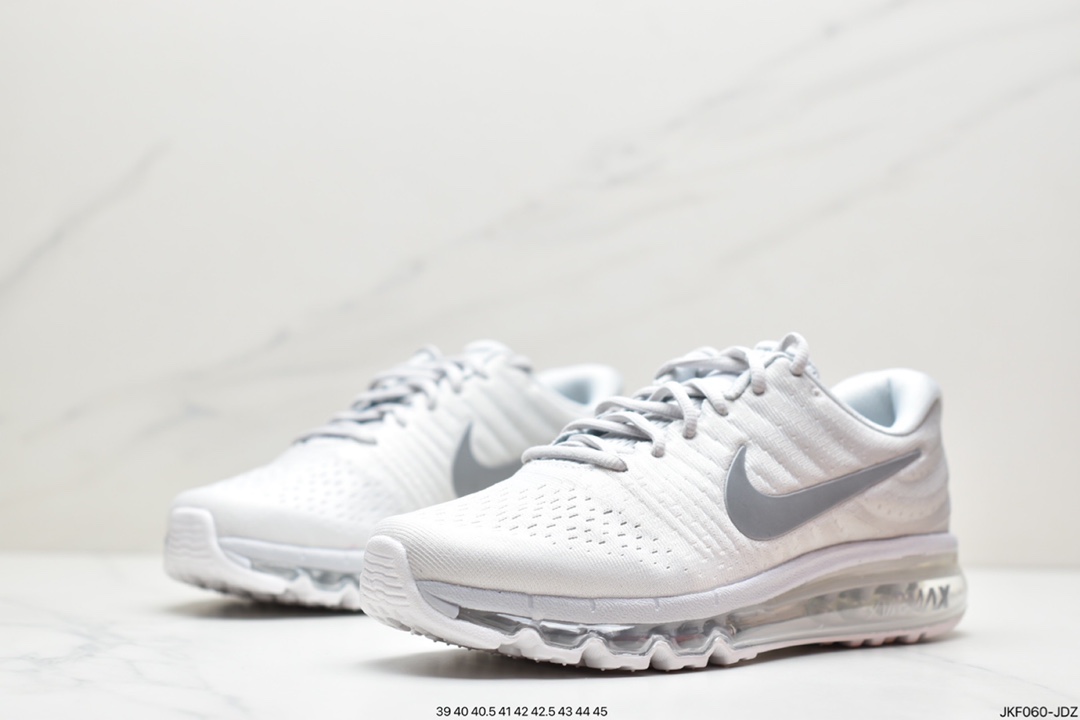 Nike Air Max 2017 Mesh Full Palm Air Cushion Casual Sports Jogging Shoes Grey White 849559-009